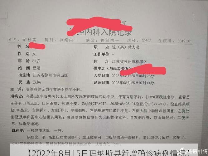 【2022年8月15日玛纳斯县新增确诊病例情况】