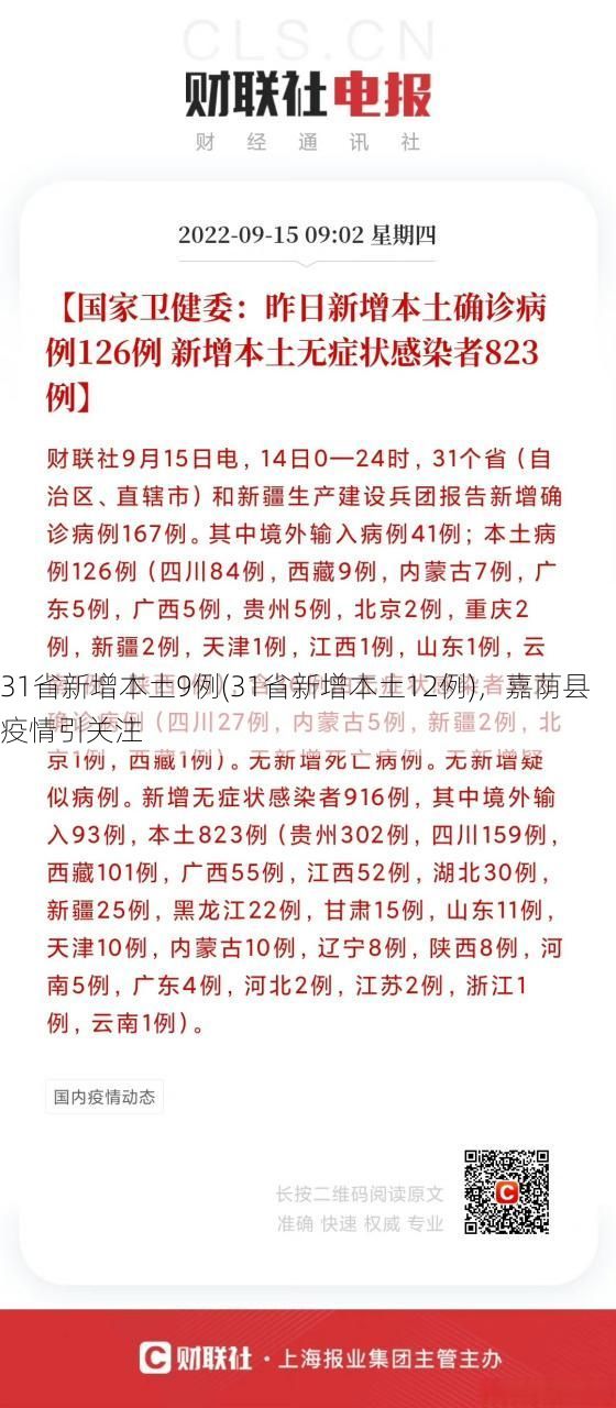 31省新增本土9例(31省新增本土12例)，嘉荫县疫情引关注