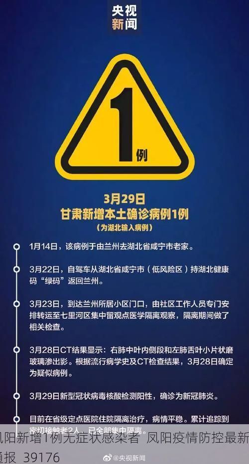 凤阳新增1例无症状感染者  凤阳疫情防控最新通报_39176