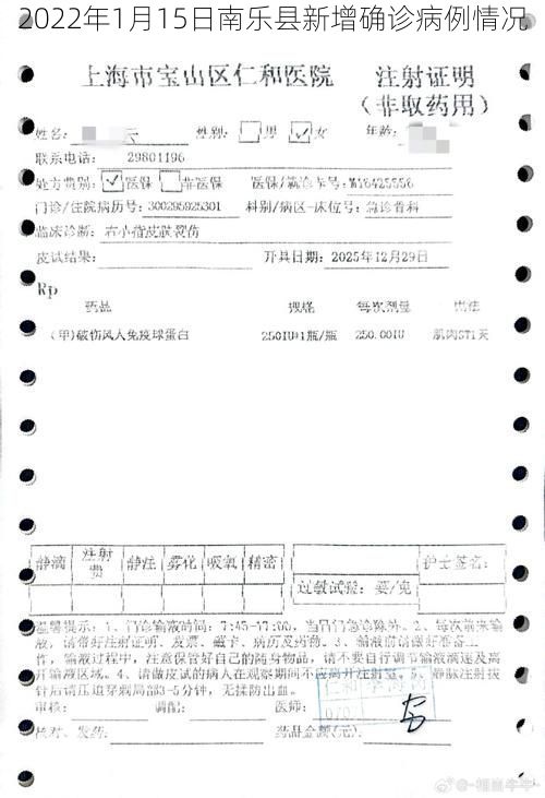 2022年1月15日南乐县新增确诊病例情况