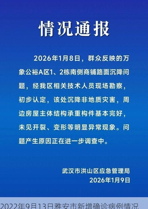 2022年9月13日雅安市新增确诊病例情况