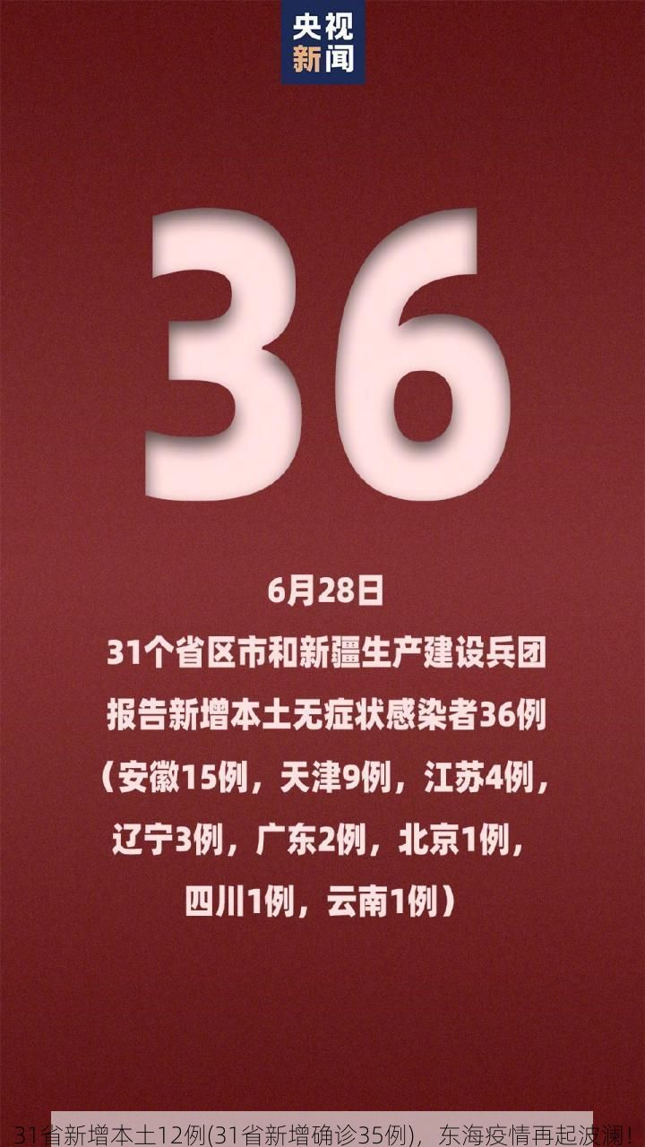 31省新增本土12例(31省新增确诊35例)，东海疫情再起波澜！