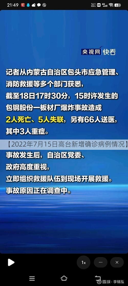 【2022年7月15日高台新增确诊病例情况】