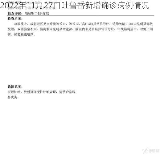 2022年11月27日吐鲁番新增确诊病例情况