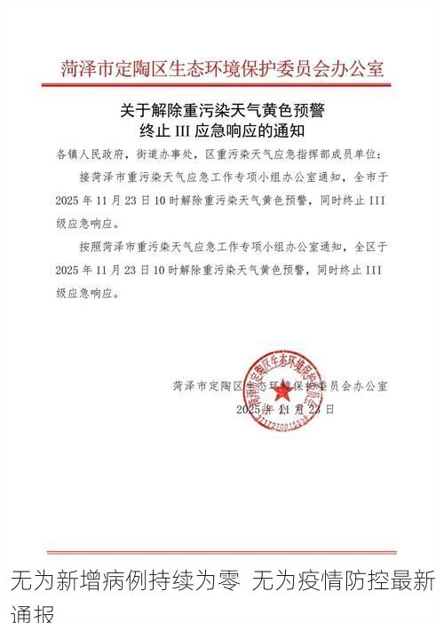 无为新增病例持续为零  无为疫情防控最新通报