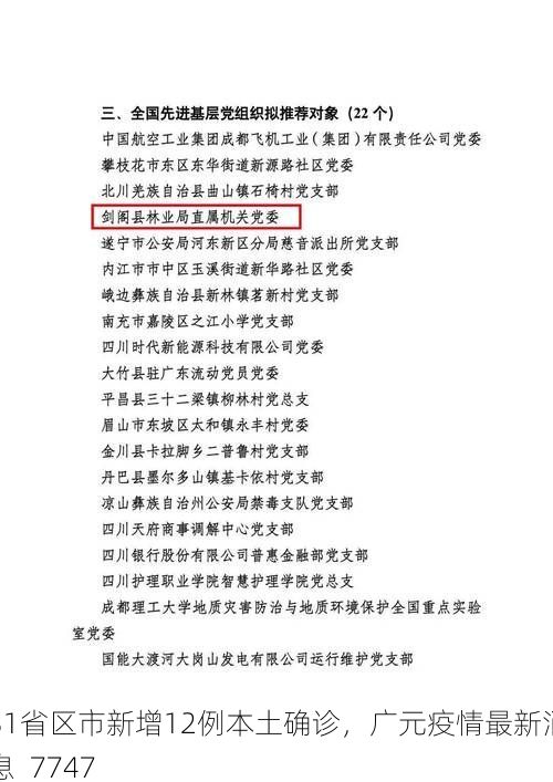31省区市新增12例本土确诊，广元疫情最新消息_7747