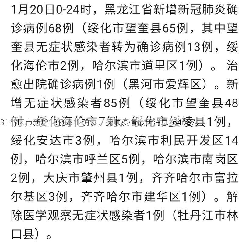31省区市新增13例本土确诊，抚顺疫情最新消息_64567