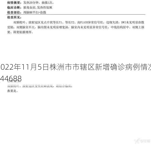 2022年11月5日株洲市市辖区新增确诊病例情况_44688