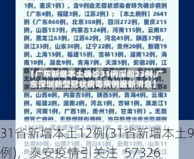 31省新增本土12例(31省新增本土9例)，泰安疫情引关注_57326