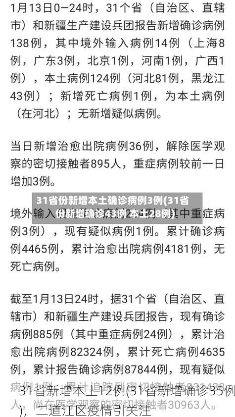 31省新增本土12例(31省新增确诊35例)，二道江区疫情引关注