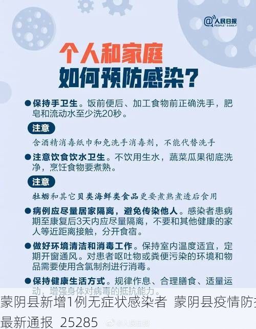 蒙阴县新增1例无症状感染者  蒙阴县疫情防控最新通报_25285