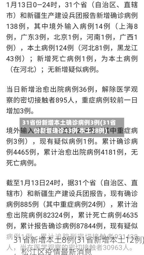 31省新增本土8例(31省新增本土12例)，松江区疫情最新消息