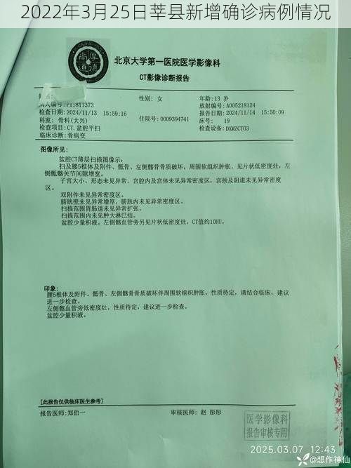 2022年3月25日莘县新增确诊病例情况