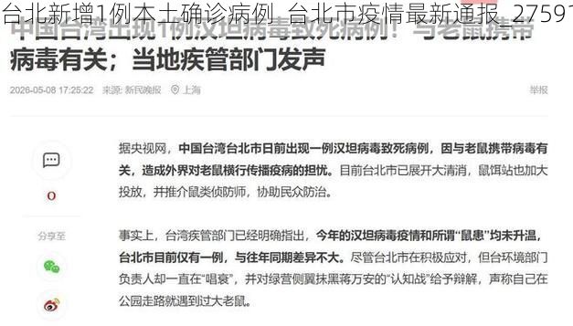 台北新增1例本土确诊病例  台北市疫情最新通报_27591