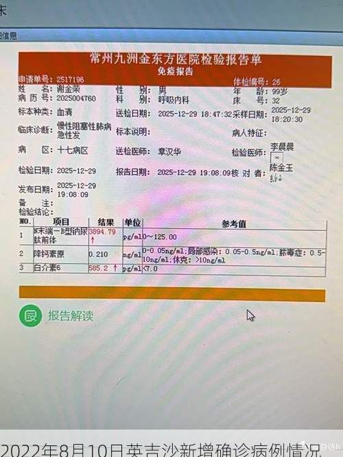 2022年8月10日英吉沙新增确诊病例情况