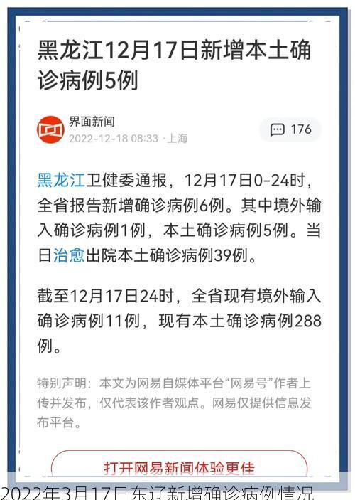 2022年3月17日东辽新增确诊病例情况