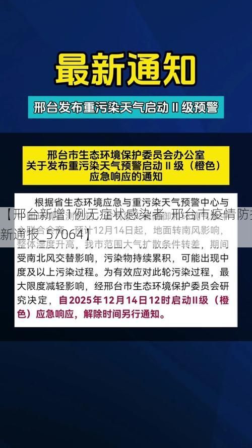 【邢台新增1例无症状感染者 邢台市疫情防控最新通报_57064】