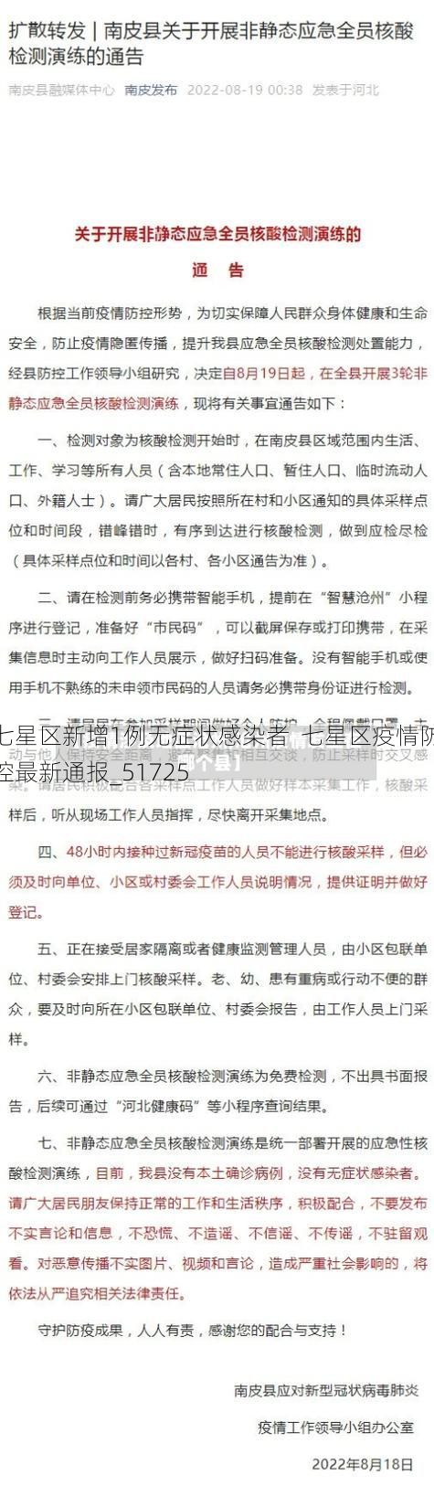 七星区新增1例无症状感染者  七星区疫情防控最新通报_51725