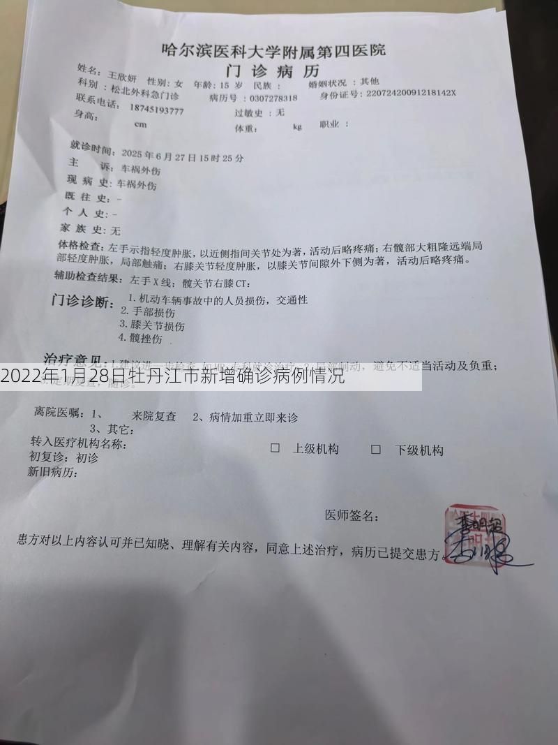 2022年1月28日牡丹江市新增确诊病例情况