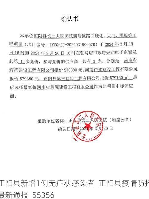 正阳县新增1例无症状感染者  正阳县疫情防控最新通报_55356
