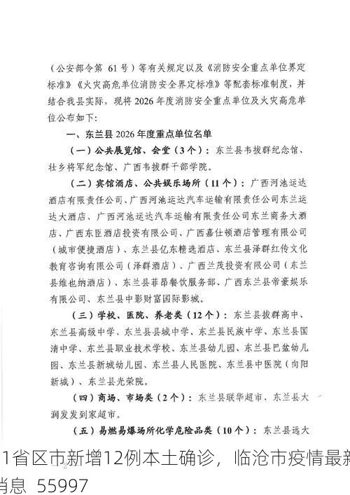 31省区市新增12例本土确诊，临沧市疫情最新消息_55997