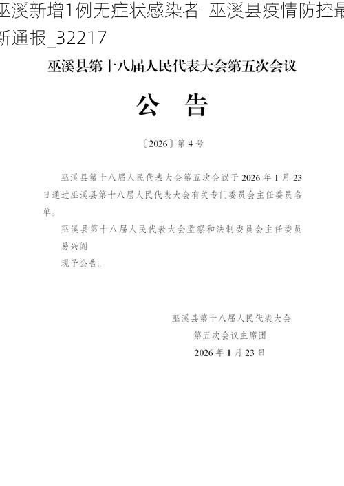 巫溪新增1例无症状感染者  巫溪县疫情防控最新通报_32217