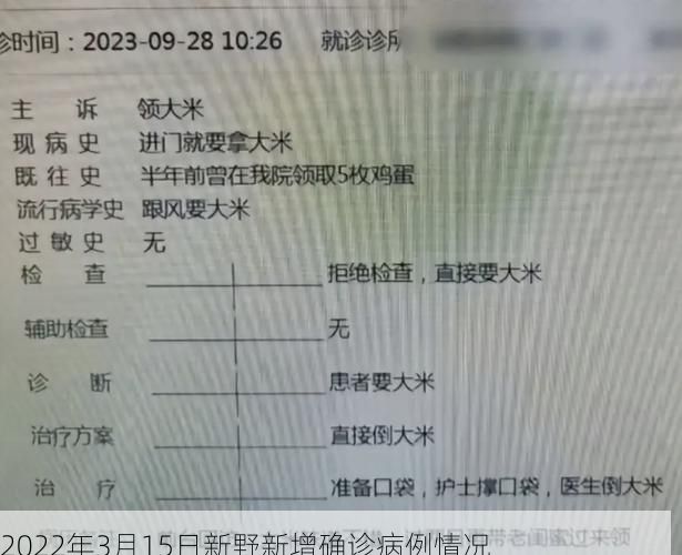2022年3月15日新野新增确诊病例情况