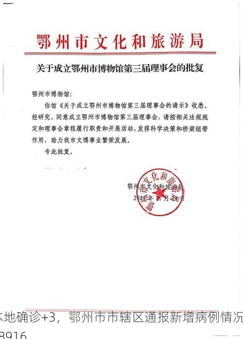 本地确诊+3，鄂州市市辖区通报新增病例情况_38916
