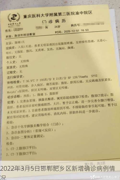 2022年3月5日邯郸肥乡区新增确诊病例情况