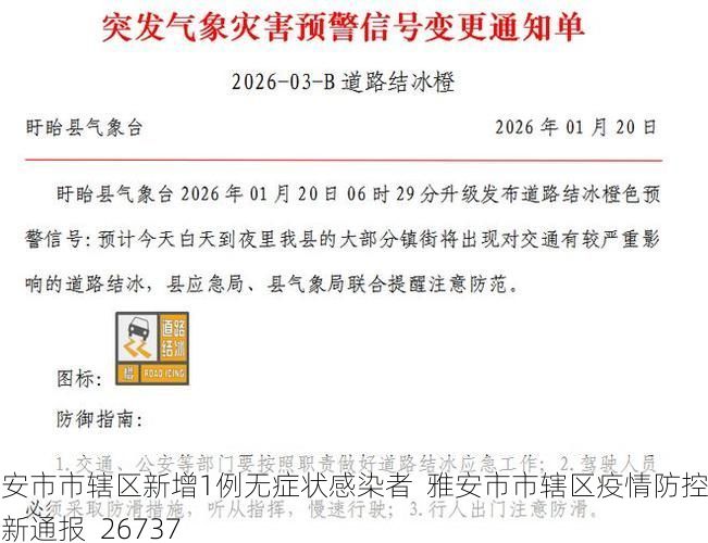 雅安市市辖区新增1例无症状感染者  雅安市市辖区疫情防控最新通报_26737