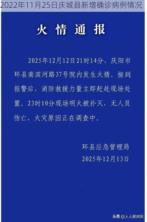 2022年11月25日庆城县新增确诊病例情况