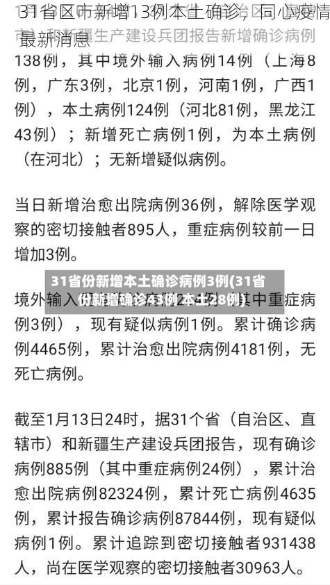 31省区市新增13例本土确诊,同心疫情最新消息