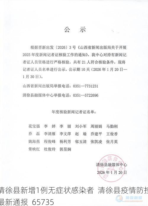 清徐县新增1例无症状感染者  清徐县疫情防控最新通报_65735