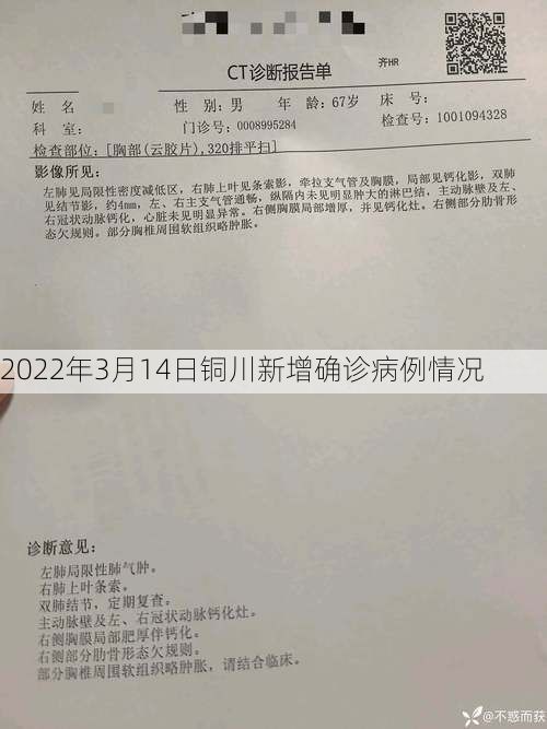 2022年3月14日铜川新增确诊病例情况