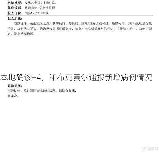 本地确诊+4，和布克赛尔通报新增病例情况
