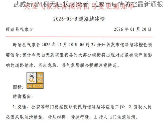 武威新增1例无症状感染者  武威市疫情防控最新通报