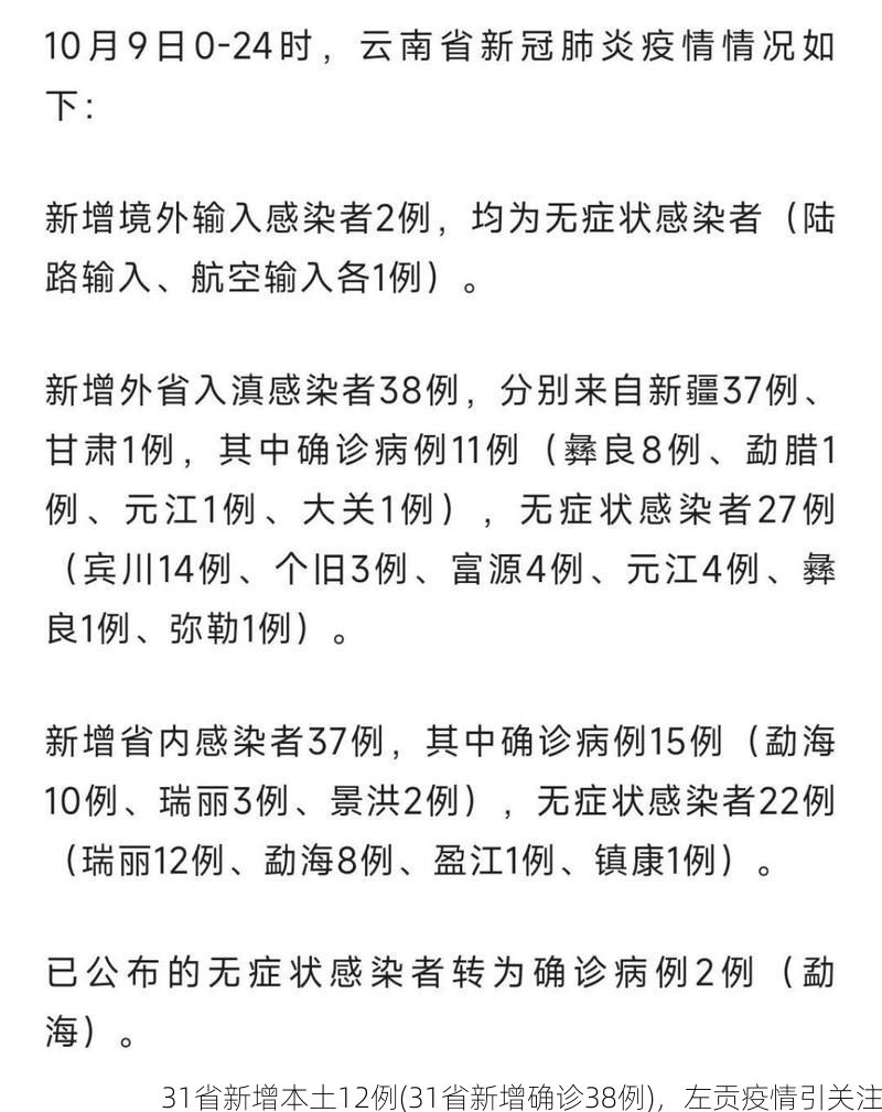 31省新增本土12例(31省新增确诊38例),左贡疫情引关注