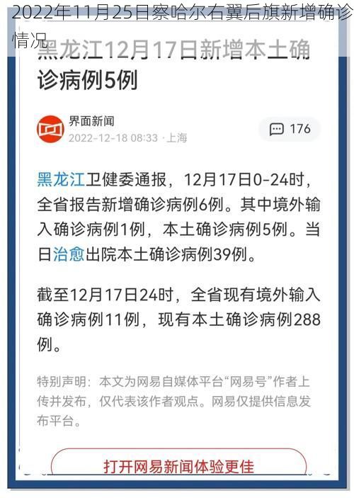 2022年11月25日察哈尔右翼后旗新增确诊情况
