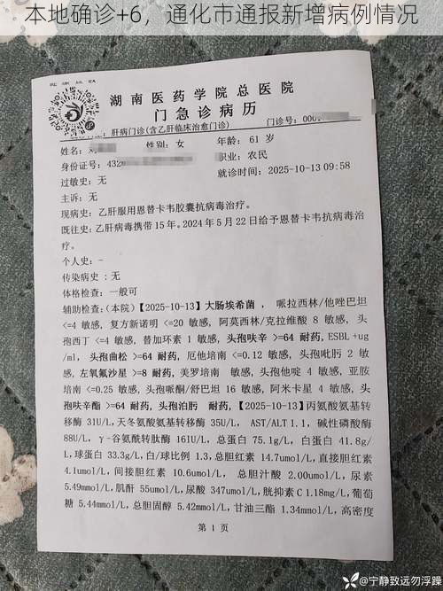 本地确诊+6,通化市通报新增病例情况