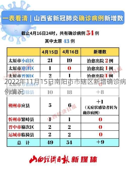 2022年11月15日南阳市市辖区新增确诊病例情况