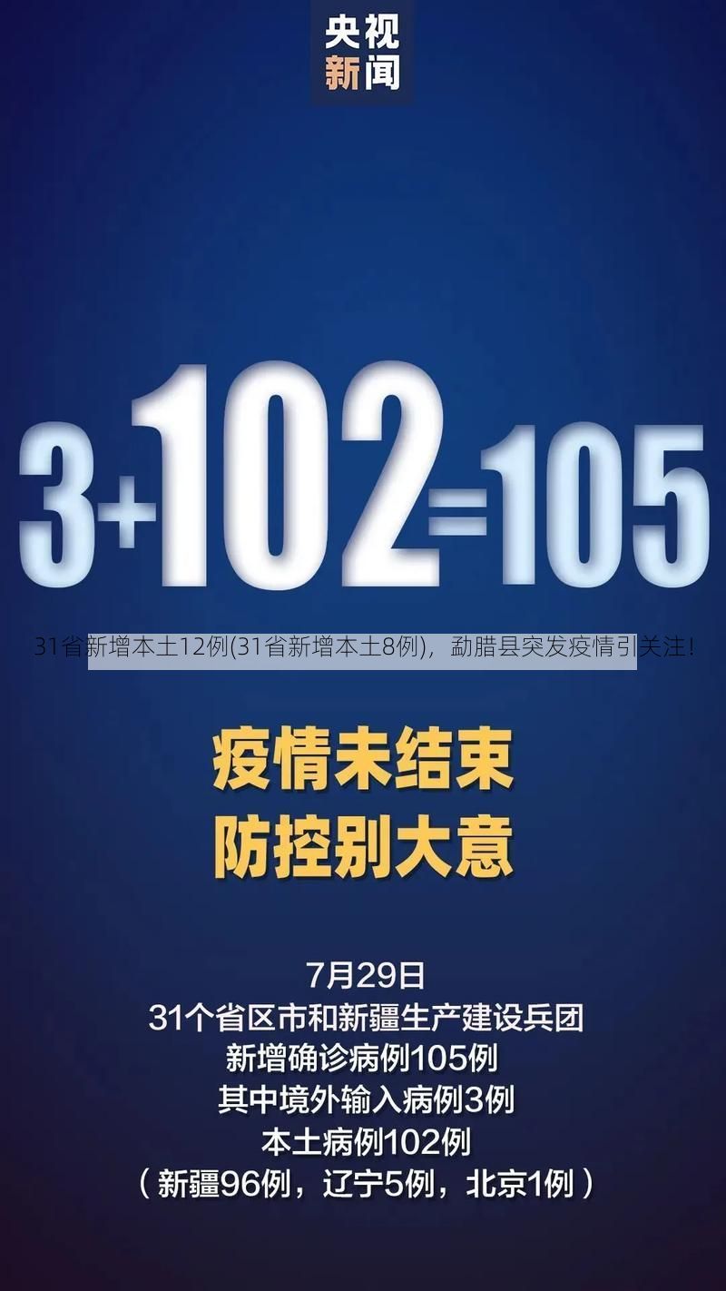 31省新增本土12例(31省新增本土8例),勐腊县突发疫情引关注!