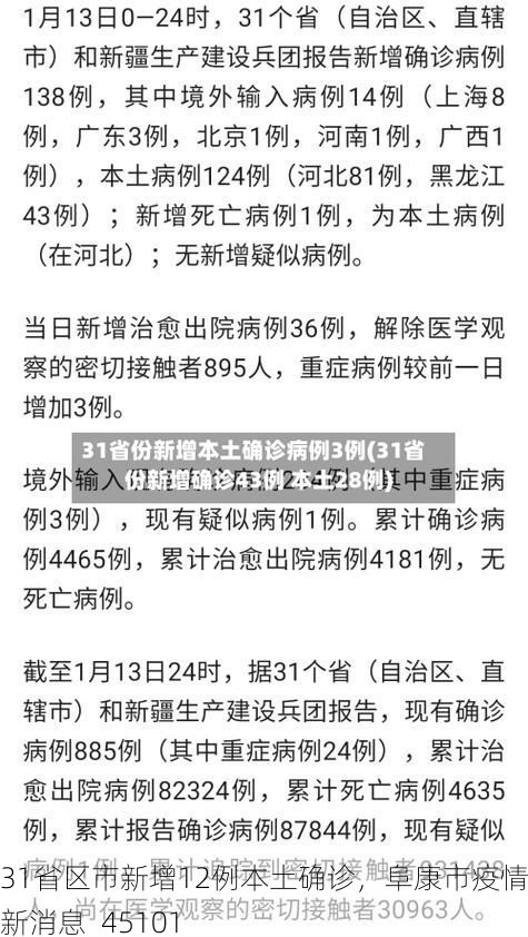 31省区市新增12例本土确诊,阜康市疫情最新消息_45101