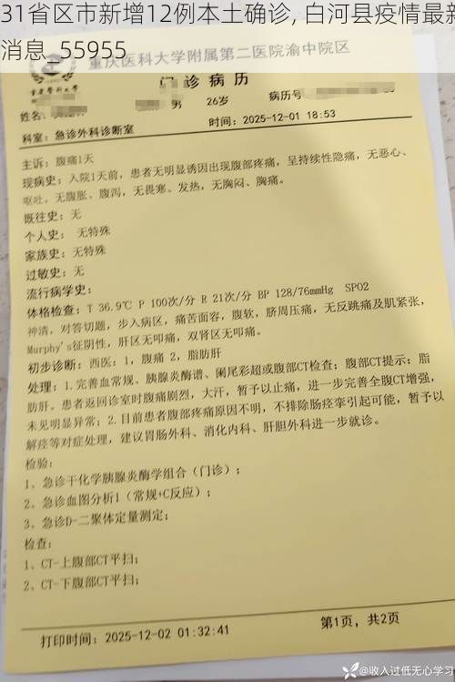 31省区市新增12例本土确诊, 白河县疫情最新消息_55955