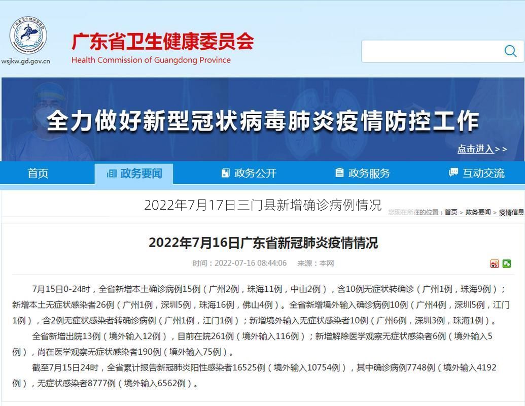 2022年7月17日三门县新增确诊病例情况