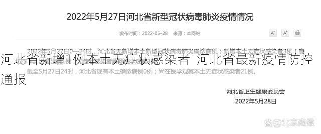 河北省新增1例本土无症状感染者 河北省最新疫情防控通报