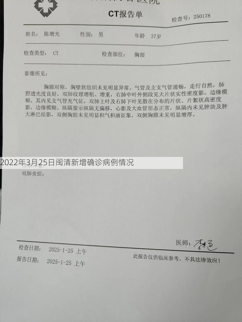 2022年3月25日闽清新增确诊病例情况