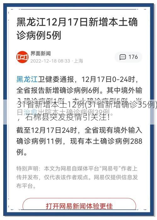 31省新增本土12例(31省新增确诊35例),石棉县突发疫情引关注!